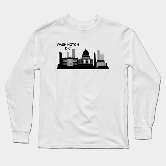 Washington D.C skyline Long Sleeve T-Shirt by Travellers